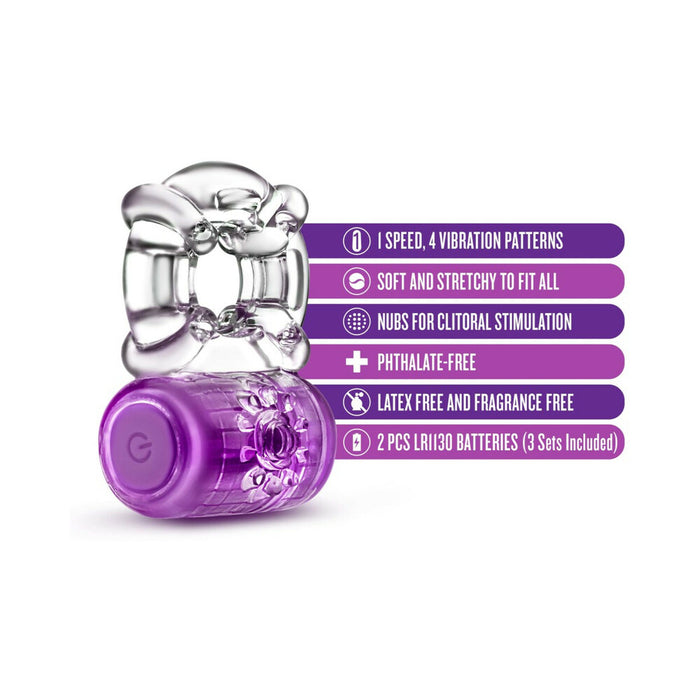 Play with Me One Night Stand Vibrating C-Ring Purple