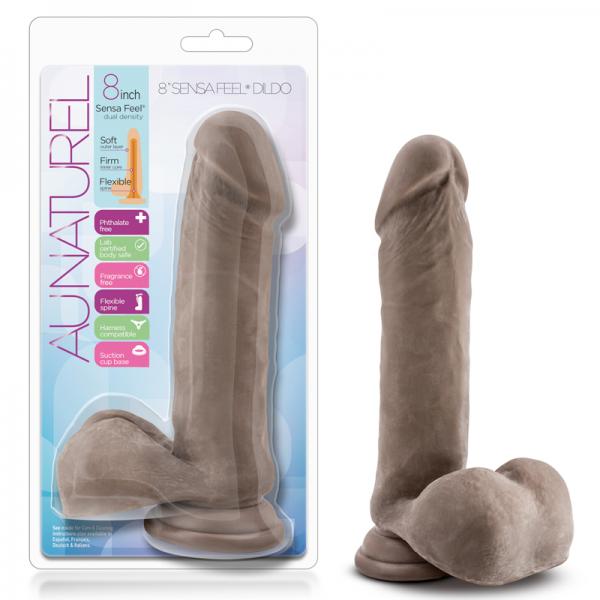 Au Naturel 8 inches Sensa Feel Dildo Brown - The Blissful Gypsy -