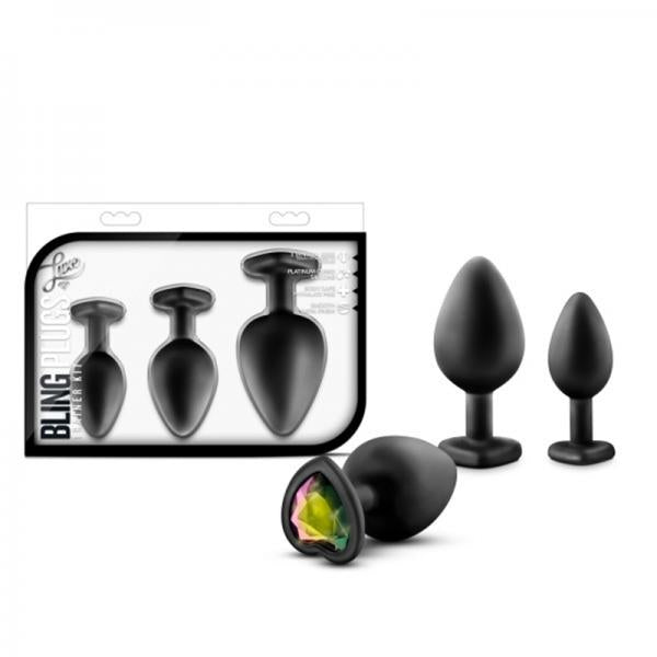 Bling Plugs Training Kit Black with Rainbow Gems - The Blissful Gypsy -
