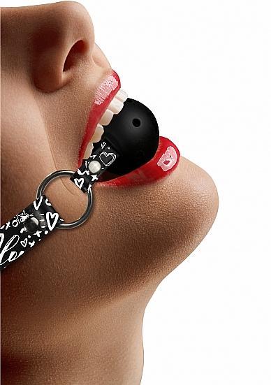 Breathable Ball Gag Love Street Art Fashion Black - The Blissful Gypsy -