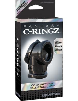 Fantasy C-Ringz Cock Pipe Ball Stretcher Black - The Blissful Gypsy -