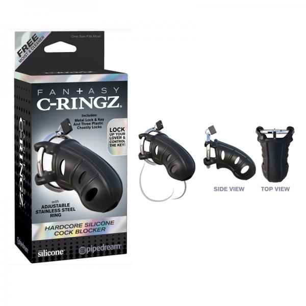 Fantasy C-Ringz Hardcore Silicone Cock Blocker Black - The Blissful Gypsy -