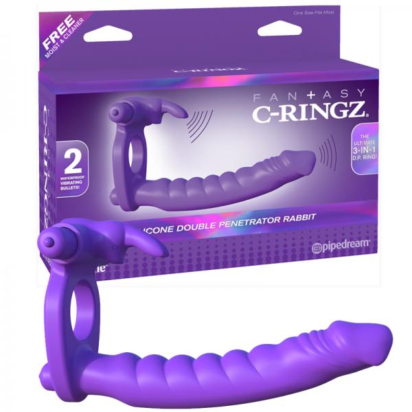Fantasy C-Ringz Silicone Double Penetrator Rabbit - The Blissful Gypsy -