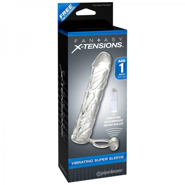 Fantasy X-tensions Vibrating Super Sleeve Clear - The Blissful Gypsy -