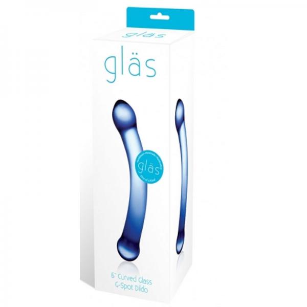 Glas 6 inches Curved Glass G-Spot Dildo Blue - The Blissful Gypsy -