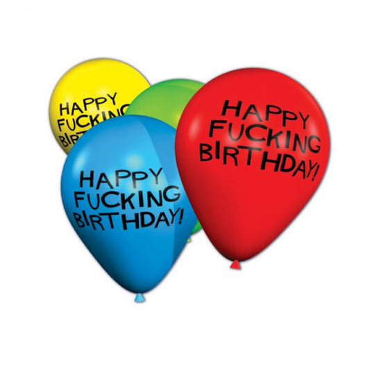 Happy Fucking Birthday 11in Balloons - 8 Per Pack - The Blissful Gypsy -