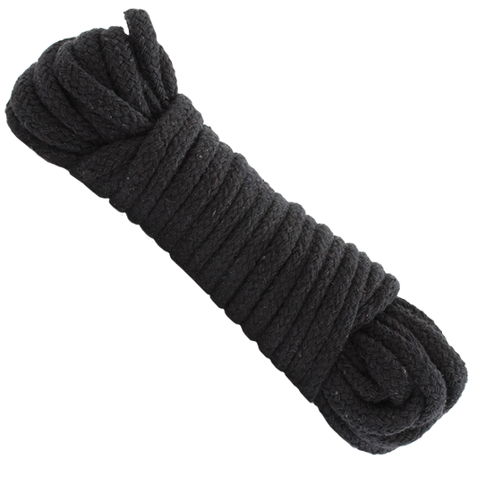 Japanese Style Bondage Rope Cotton Black 32 feet - The Blissful Gypsy -