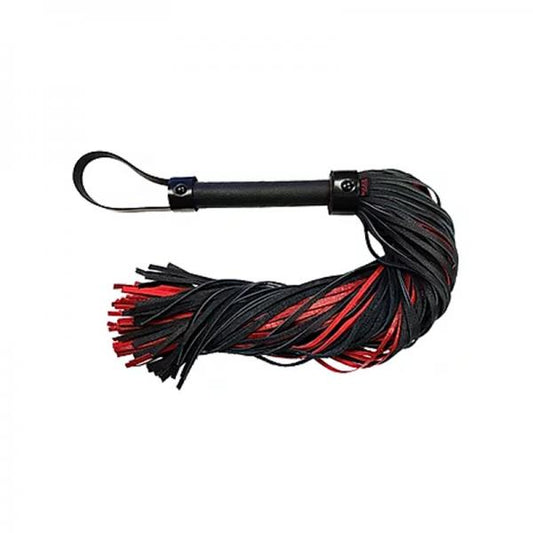 Leather Long Flogger Burgunday & Black Accessories - The Blissful Gypsy -