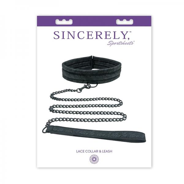 Midnight Lace Collar And Leash Black - The Blissful Gypsy -