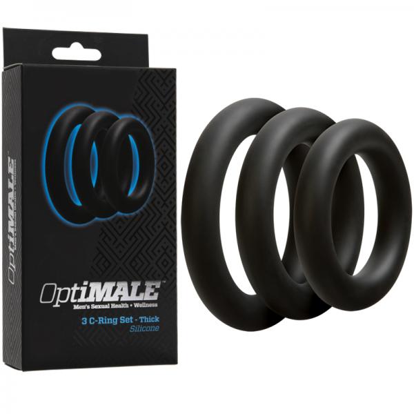 Optimale 3 C Ring Set Thick Black - The Blissful Gypsy -