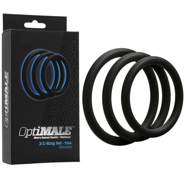 Optimale 3 Silicone C-Ring Set Thin Black - The Blissful Gypsy -