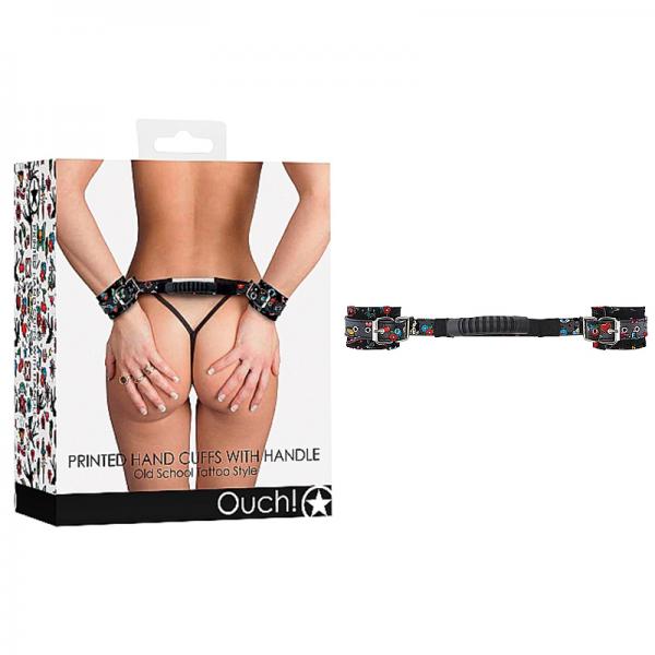 Ouch! Old School Tattoo Printed Cuffs W/ Strap Handle - The Blissful Gypsy -