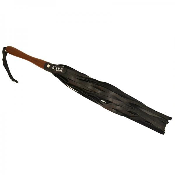 Rouge Leather Wooden Handle Flogger Black - The Blissful Gypsy -
