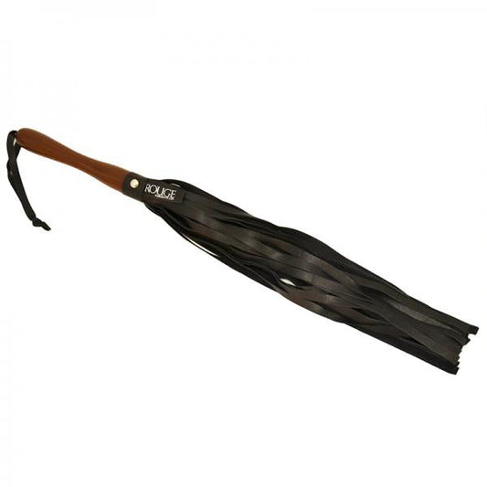 Rouge Leather Wooden Handle Flogger Black - The Blissful Gypsy -