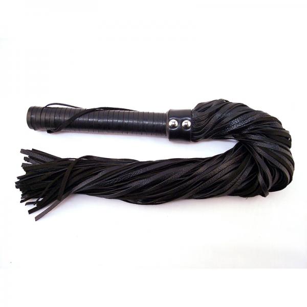 Rouge Long Suede Flogger Leather Handle Black - The Blissful Gypsy -