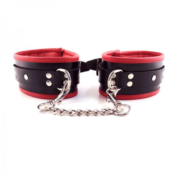 Rouge Padded Ankle Cuff Black/red - The Blissful Gypsy -
