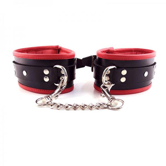 Rouge Padded Ankle Cuff Black/red - The Blissful Gypsy -