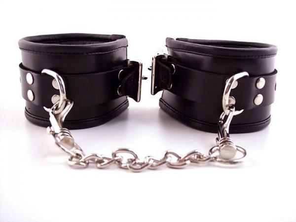 Rouge Padded Leather Wrist Cuffs Black - The Blissful Gypsy -