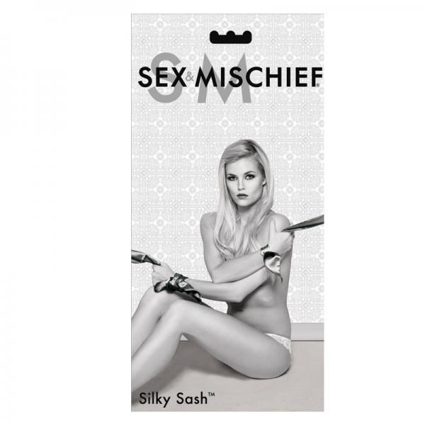 Sex And Mischief Silky Sash Restraints Black - The Blissful Gypsy -