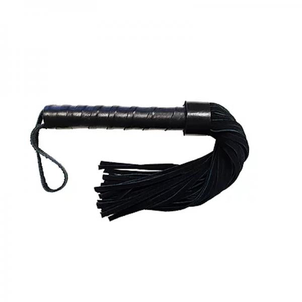 Short Suede Flogger With Leather Handle - Black - The Blissful Gypsy -
