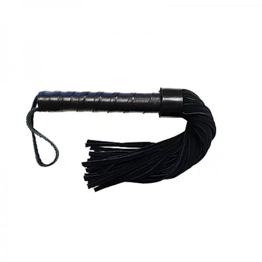 Short Suede Flogger With Leather Handle - Black - The Blissful Gypsy -