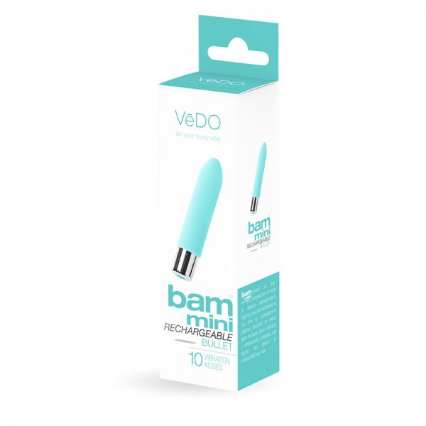 Vedo Bam Mini Rechargeable Bullet Vibe - Tease Me Turquoise - The Blissful Gypsy -