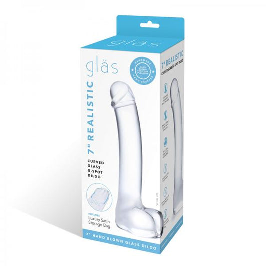 7in Realistic Curved Glass G-spot Dildo - The Blissful Gypsy - 