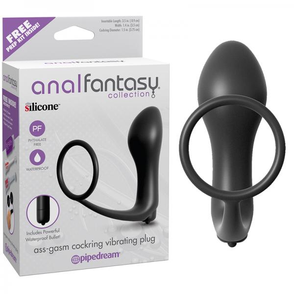 Anal Fantasy Ass Gasm Cockring Vibrating Plug Black - The Blissful Gypsy - 