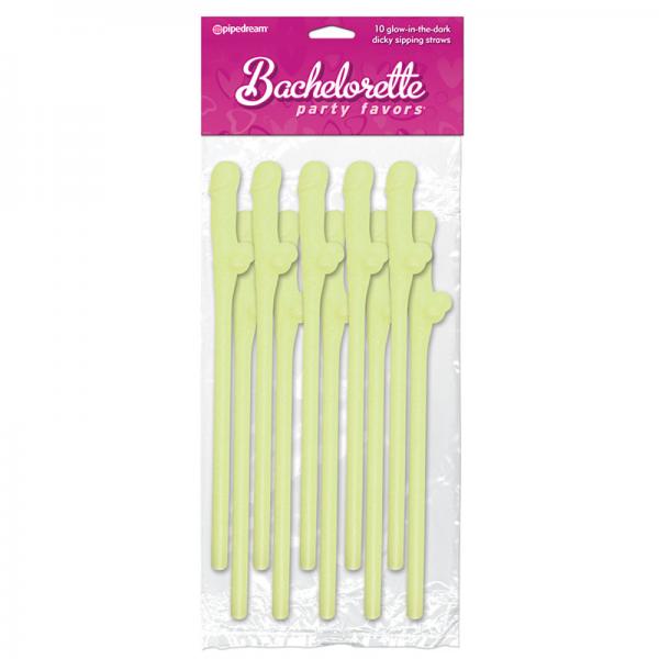 Bachelorette Party Favors Dicky Sipping Straws Glow In The Dark 10pc. - The Blissful Gypsy - 