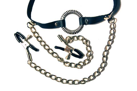Fetish Fantasy O-Ring Gag With Nipple Clamps - The Blissful Gypsy - 