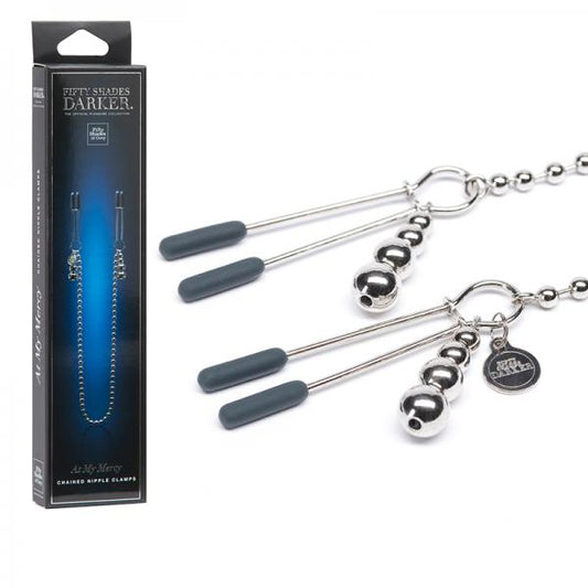 Fifty Shades Darker At My Mercy Beaded Chain Nipple Clamps - The Blissful Gypsy - 