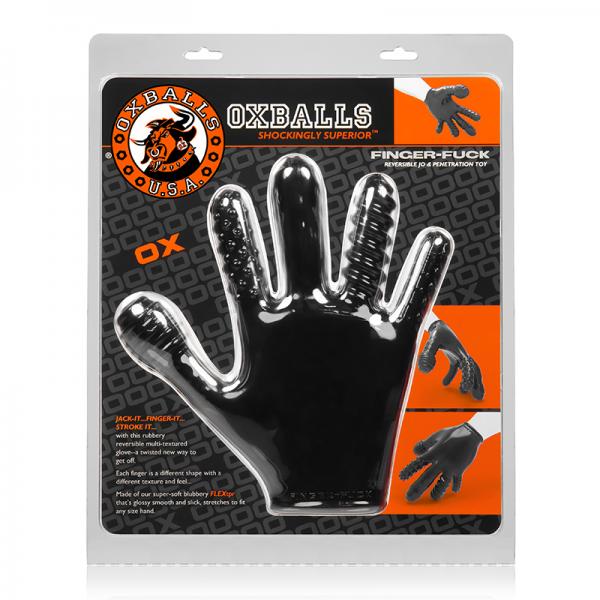 Finger F*ck Textured Glove Oxballs Black - The Blissful Gypsy - 