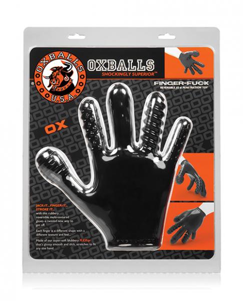 Finger F*ck Textured Glove Oxballs Black - The Blissful Gypsy - 