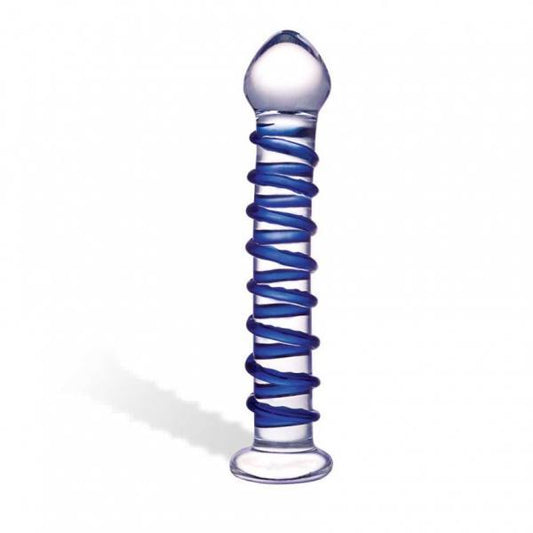 Glas Blue Spiral Glass Dildo - The Blissful Gypsy -