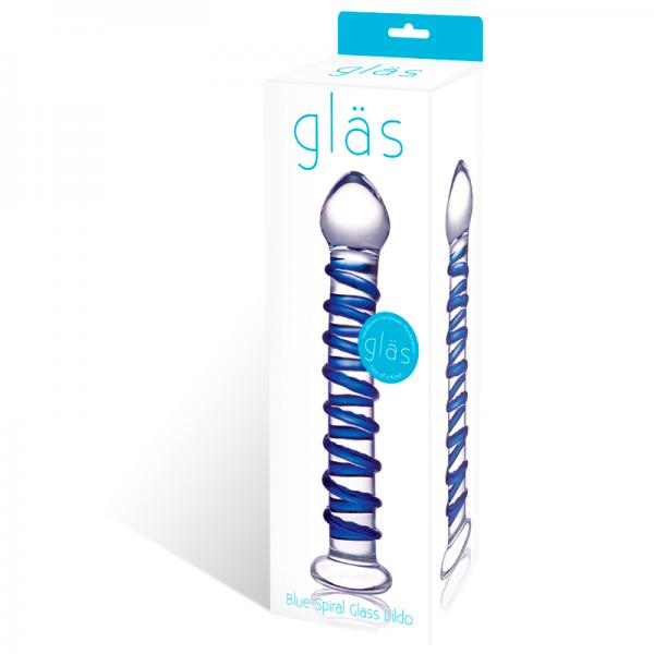 Glas Blue Spiral Glass Dildo - The Blissful Gypsy - 