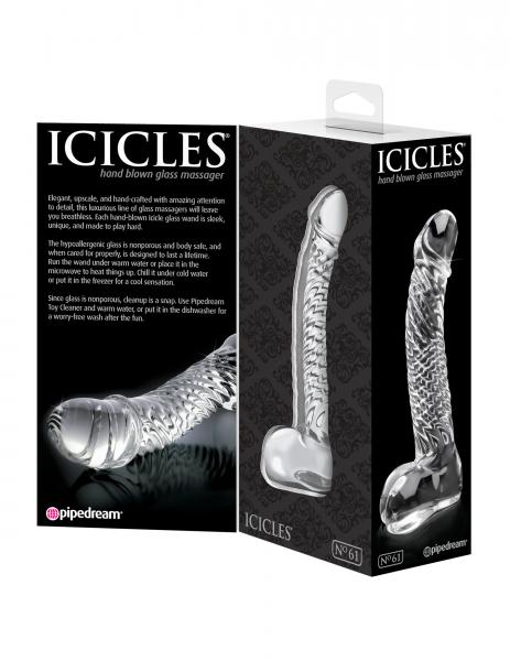 Icicles No 61 Clear Glass Realistic Dildo - The Blissful Gypsy - 