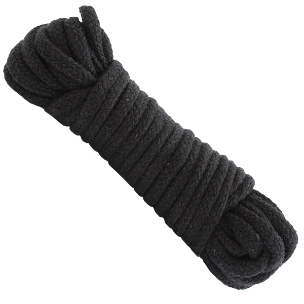 Japanese Style Bondage Rope Cotton Black 32 feet - The Blissful Gypsy - 