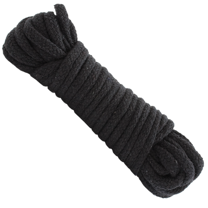 Japanese Style Bondage Rope Cotton Black 32 feet - The Blissful Gypsy - 