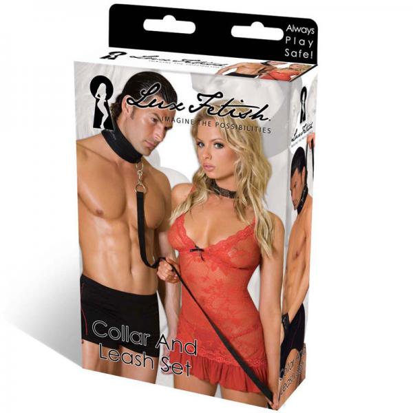 Lux Fetish Collar And Leash Set Black - The Blissful Gypsy - 