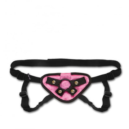Lux Fetish Velvet Strap On Harness Pink O/S - The Blissful Gypsy - 