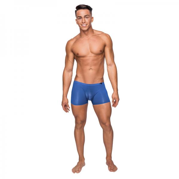 Male Power Seamless Sleek Short Blue Sheer Pouch Large - The Blissful Gypsy - 