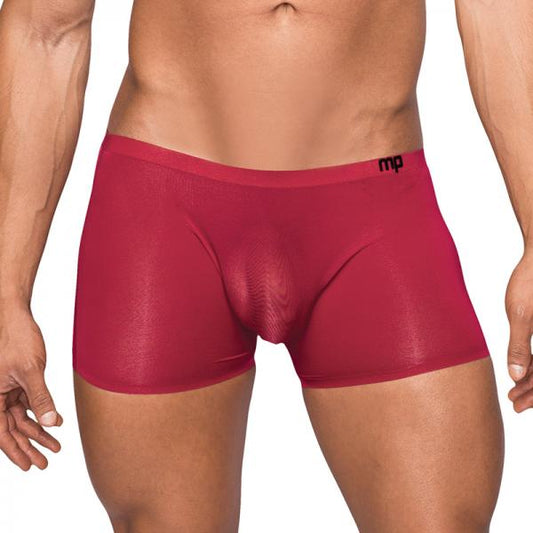Male Power Seamless Sleek Sleek Short W/sheer Pouch Wine Small - The Blissful Gypsy - 