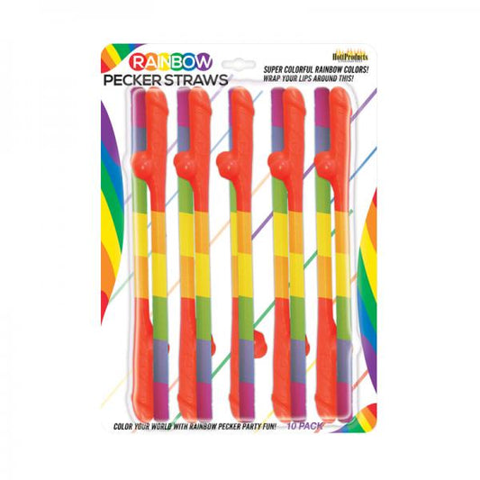 Rainbow Pecker Straws 10pk - The Blissful Gypsy - 