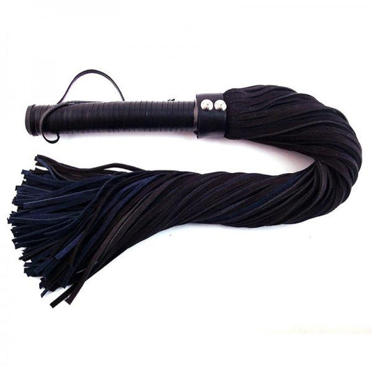 Rouge Flogger Suede Leather Handle Black Blue - The Blissful Gypsy - 