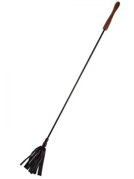 Rouge Leather Wooden Handle Riding Crop Black - The Blissful Gypsy - 