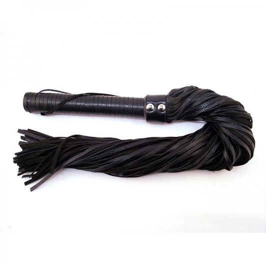 Rouge Long Suede Flogger Leather Handle Black - The Blissful Gypsy - 