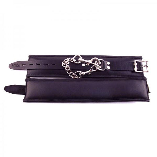 Rouge Padded Leather Ankle Cuffs Black - The Blissful Gypsy - 