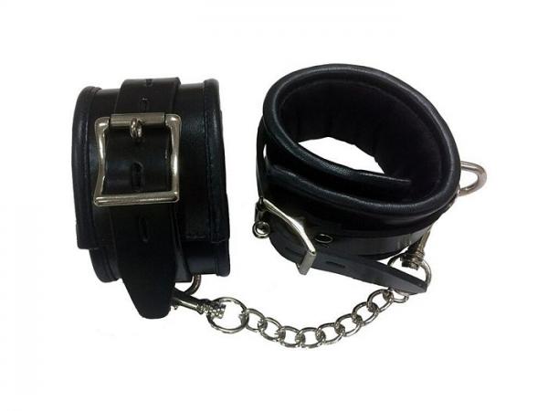 Rouge Padded Leather Ankle Cuffs Black - The Blissful Gypsy - 