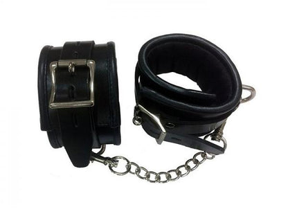 Rouge Padded Leather Ankle Cuffs Black - The Blissful Gypsy - 
