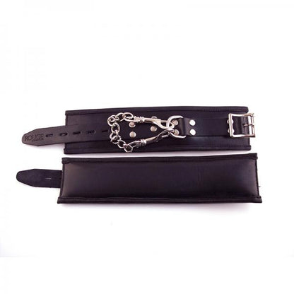 Rouge Padded Leather Wrist Cuffs Black - The Blissful Gypsy - 